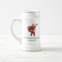 Vintage-Bier trinkender Weihnachtsmann