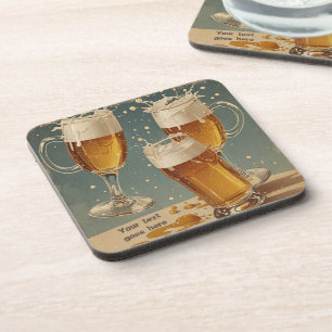 Vintage-Biere editierbar Getränkeuntersetzer