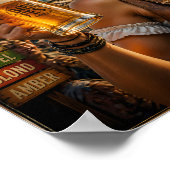 Vintage-Bierfest-Feierposter Poster (Ecke)