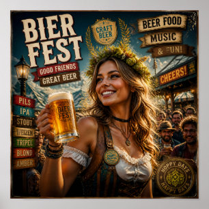 Vintage-Bierfest-Feierposter Poster