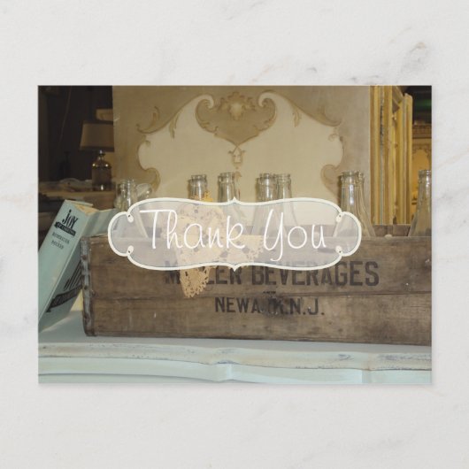 Vintage Bierflaschen Stillleben Danke Postkarte (Vorderseite)
