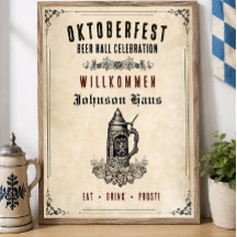 Vintage Bierhalle Willkommen