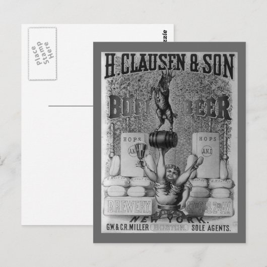 Vintage Bierwerbung Postkarte (Vorne/Hinten)