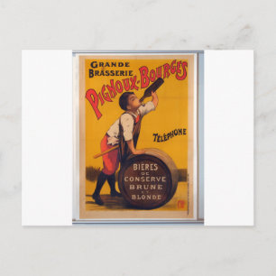 Vintage-Bierwerbungsplakat Grande brasserie Postkarte