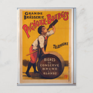 Vintage-Bierwerbungsplakat Grande brasserie Postkarte