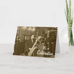 Vintage Big Band Saxophon Einladung