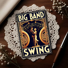 Vintage Big Band Swing Dance Poster Postkarte
