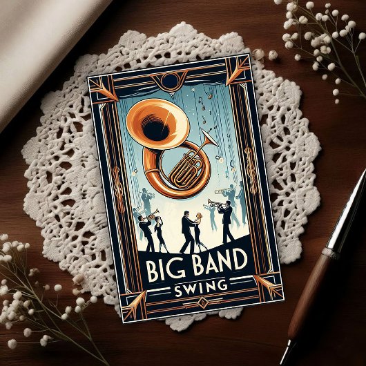 Vintage Big Band Swing-Tanz Postkarte