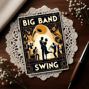 Vintage Big Band Swing-Tanz Postkarte