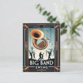 Vintage Big Band Swing-Tanz Postkarte (Stehend Vorderseite)
