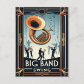 Vintage Big Band Swing-Tanz Postkarte (Vorderseite)