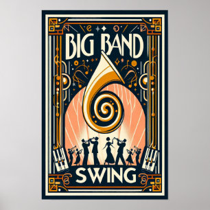 Vintage Big Band Swing Tanzposter Poster