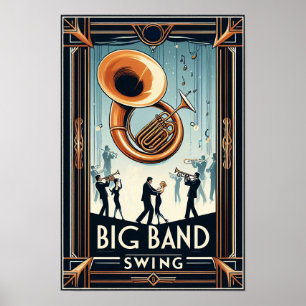 Vintage Big Band Swing Tanzposter Poster