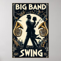 Vintage Big Band Swing Tanzposter