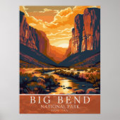 Vintage Big Bend National Park Sunset Poster (Vorne)