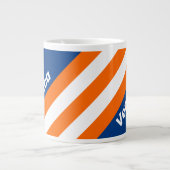 Vintage Big City Stripes with Name Jumbo-Tasse (Vorderseite)