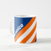 Vintage Big City Stripes with Name Kaffeetasse (Vorderseite Links)