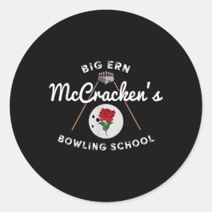 Vintage Big Ern Mccrackens Bowling-Schule Geschenk Runder Aufkleber