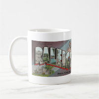vintage Big Letter RALEIGH, NC Postkarte