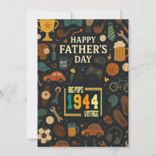 Vintage Big Pops 1944 81. Geburtstag Vatertag Einladung