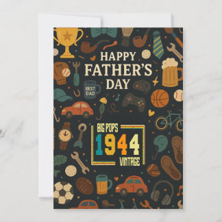 Vintage Big Pops 1944 81. Geburtstag Vatertag Einladung