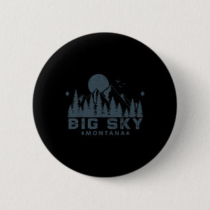 Vintage Big Sky Montana Mt Ski Berg Outdoor Va Button