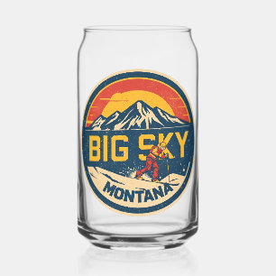 Vintage BIG SKY Montana Skigebiet Bozeman Gebirge Dosenglas