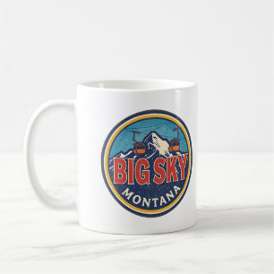 Vintage BIG SKY Montana Skigebiet Bozeman Gebirge Kaffeetasse