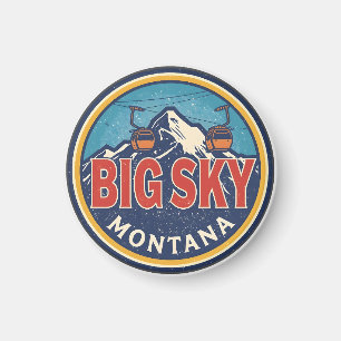 Vintage BIG SKY Montana Skigebiet Bozeman Gebirge Magnet