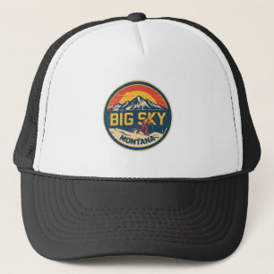 Vintage BIG SKY Montana Skigebiet Bozeman Gebirge Truckerkappe