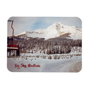 Vintage Big Sky Montana Skigebiet Foto Magnet