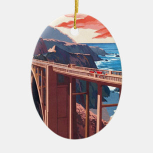 Vintage Big Sur Bixby-Brücke USA Tourismus Keramik Ornament