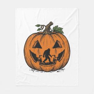 Vintage-Bigfoot-Kürbis-Halloween-Vektordesign_1 Fleecedecke