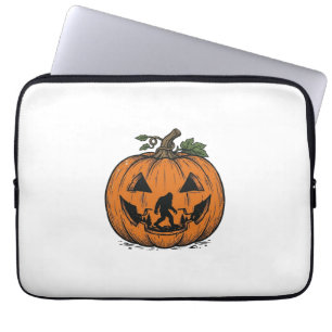 Vintage-Bigfoot-Kürbis-Halloween-Vektordesign_1 Laptopschutzhülle