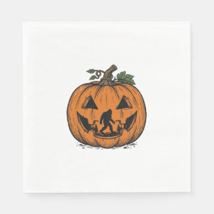 Vintage-Bigfoot-Kürbis-Halloween-Vektordesign_1 Serviette