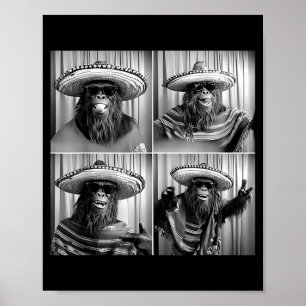 Vintage Bigfoot Sasquatch Selfie-Fotobooth Cinco Poster