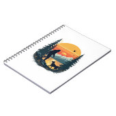 Vintage Bigfoot Walking Dog Mountain Sunset Retro  Notizblock (Linke Seite)