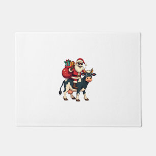 Vintage Bigfoot Weihnachtsmann Reitet Kuh Weihnach Fußmatte