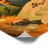 Vintage Bighorn Sheep Illustration Poster (Ecke)