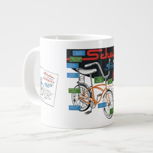 Vintage Bike Ad Jumbo-Tasse (Vorderseite Links)