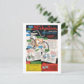 Vintage Bike Ad Postkarte (Stehend Vorderseite)