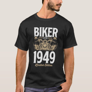 Vintage Biker Männer Frauen Motorrad Geboren 1949 T-Shirt