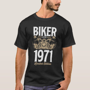 Vintage Biker Männer Frauen Motorrad Geboren 1971 T-Shirt