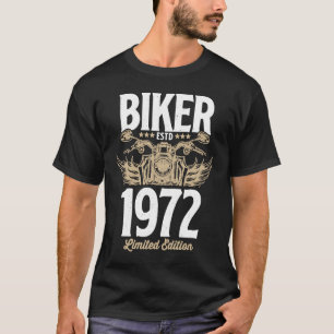 Vintage Biker Männer Frauen Motorrad Geboren 1972 T-Shirt