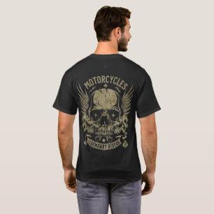 Vintage-Biker-Totenkopf-Motorrad-Grafik-T-Shirt T-Shirt