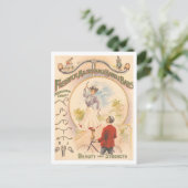 Vintage Bikerhähne Postkarte (Stehend Vorderseite)