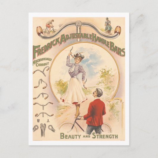 Vintage Bikerhähne Postkarte (Vorderseite)