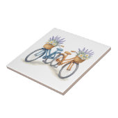 Vintage Bikes mit Lavender Daisy Baskets Fliese (Seite)