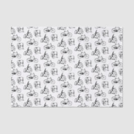 Vintage Bikes und Dreiräder Seidenpapier