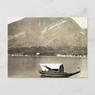 Vintage-Bild des Comer Sees, traditionelles Seenbo Postkarte